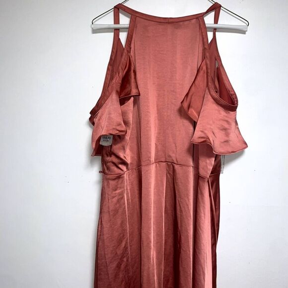 Women Nine West Flounce Maxi Dress size XL elegant soft sleek overlapping style - Picture 5 of 9